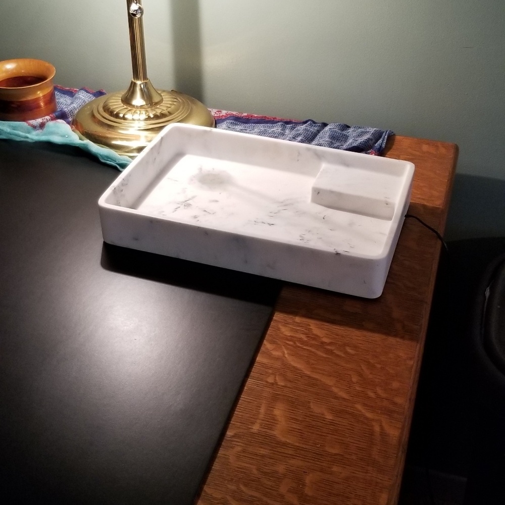 White USB charging station